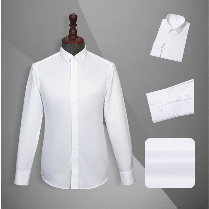 定做衬衫衬衣,YW005男士长袖白色纯棉免烫衬衫