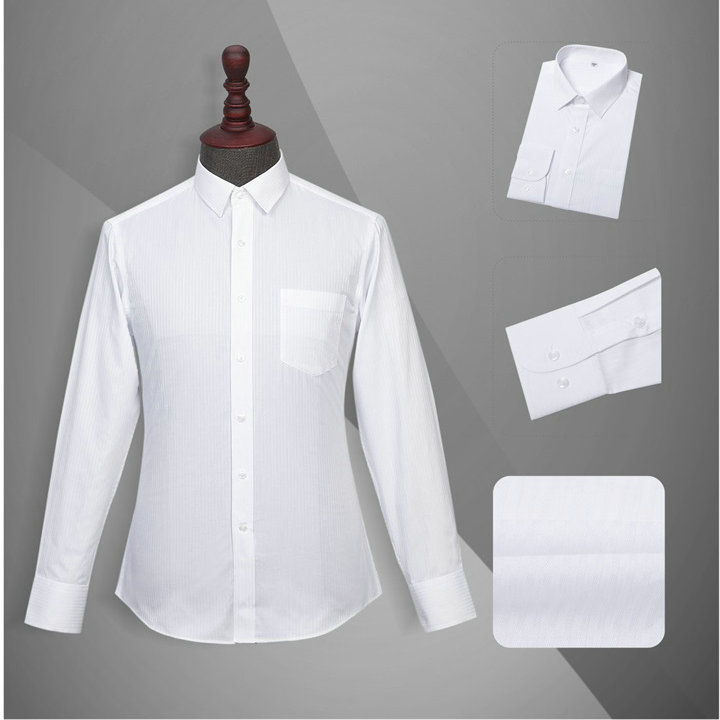 北京衬衫款式,北京衬衫价格,YW007男长袖白色竖条