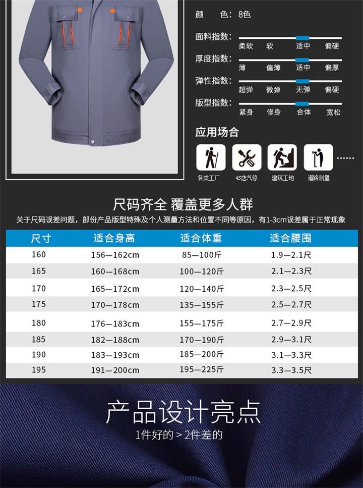 北京定做工作服,春秋工作服套装纯色系列SH05(图4)